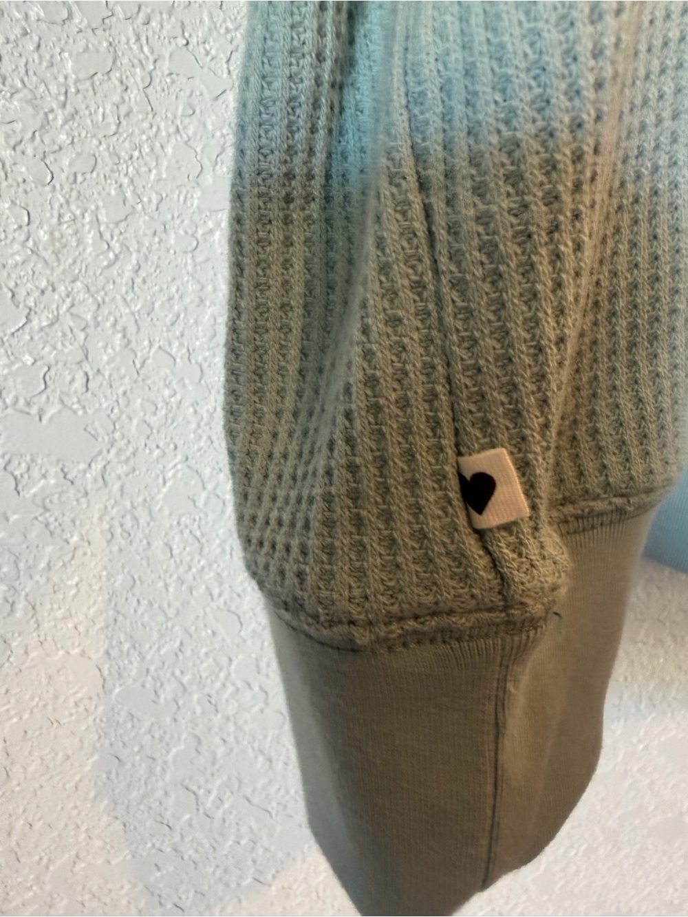 NWT Aerie Sage Green Waffle Knit Hoodie Oversized Pullover Sweatshirt Large - Picture 7 of 12